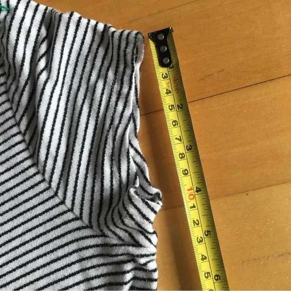 Rachel Zoe Striped Tee, White, Black, Size M - Picture 12 of 14